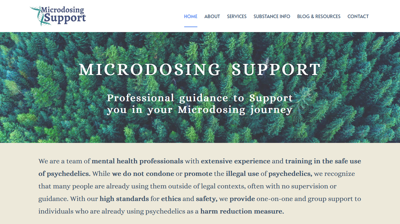 microdosing supportpage screenshot